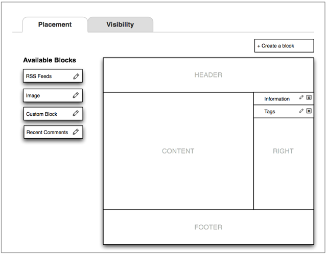 Place, order, and remove blocks within template regions